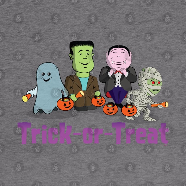 Cute Kid's - The Boo Crew - Cartoon Monsters - Trick or Treat by Vector Deluxe